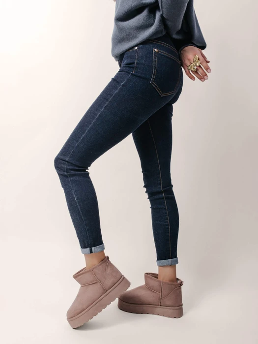 DAMSKIE SKINNY JEANS CIEMNY JEANS L