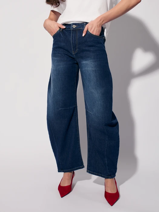 JEANSY DENIM BALLOON PRZECIERANE