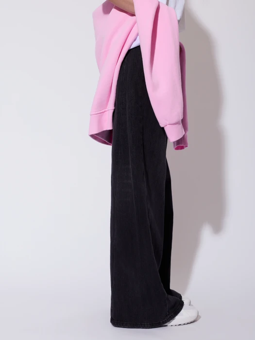 JEANSY FLARE GRAFITOWE