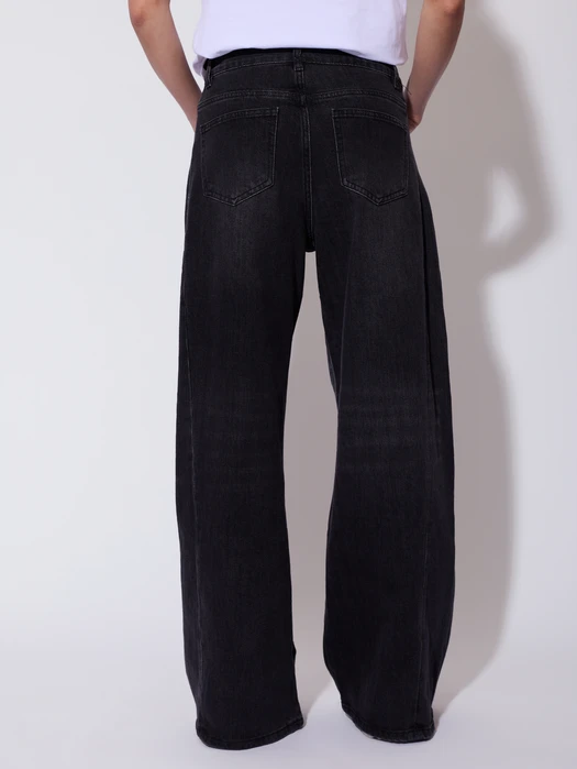 JEANSY FLARE GRAFITOWE