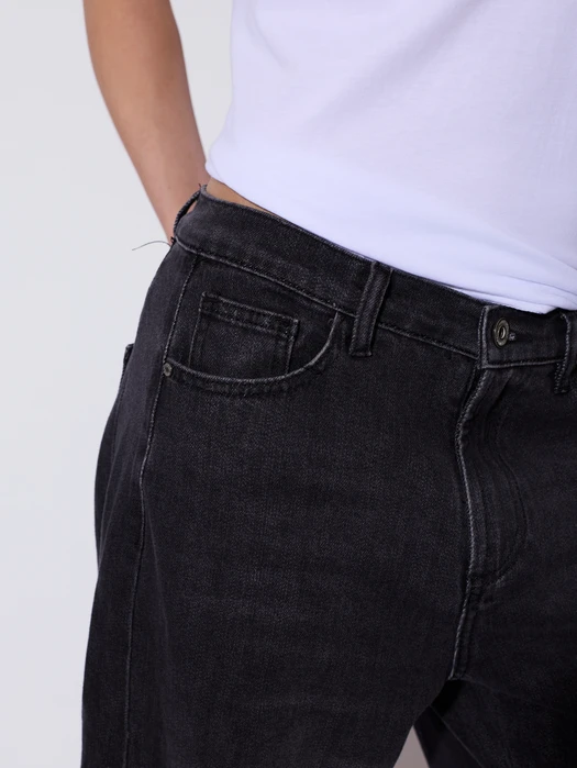 JEANSY FLARE GRAFITOWE
