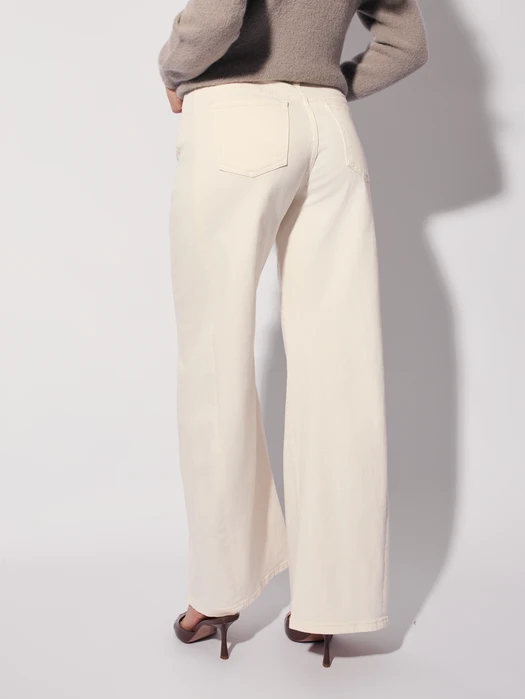 SPODNIE Z PROSTĄ NOGAWKĄ ECRU