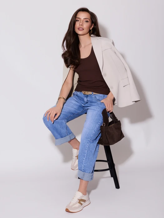 JEANSY BALLOON Z PRZESZYCIAMI PO BOKACH