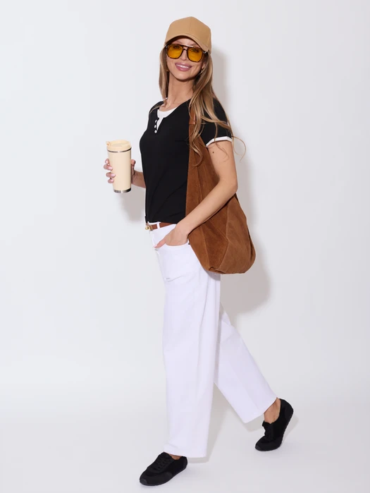 JEANSY Z SZEROKĄ NOGAWKĄ FANGO