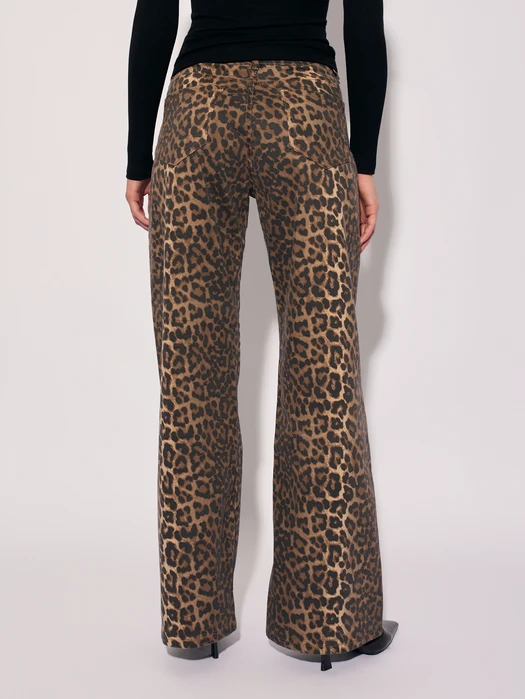 JEANSY Z SZEROKĄ NOGAWKĄ PRINT PANTERA