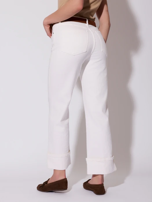 JEANSY Z MANKIETEM BIAŁE