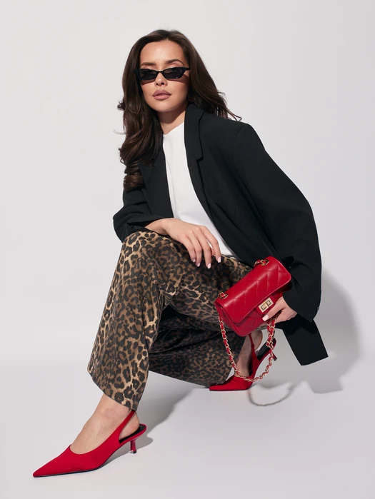 JEANSY Z SZEROKĄ NOGAWKĄ PRINT PANTERA