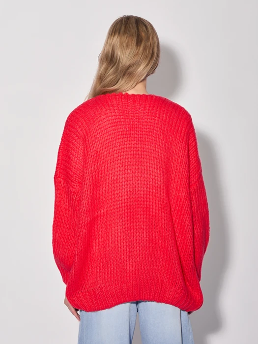 KARDIGAN ZE ŚCIĄGACZEM PRZY MANKIETACH RED