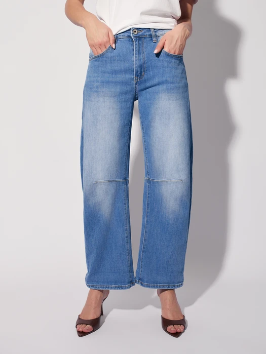 JEANSY BALLOON Z PRZESZYCIAMI NA KOLANACH