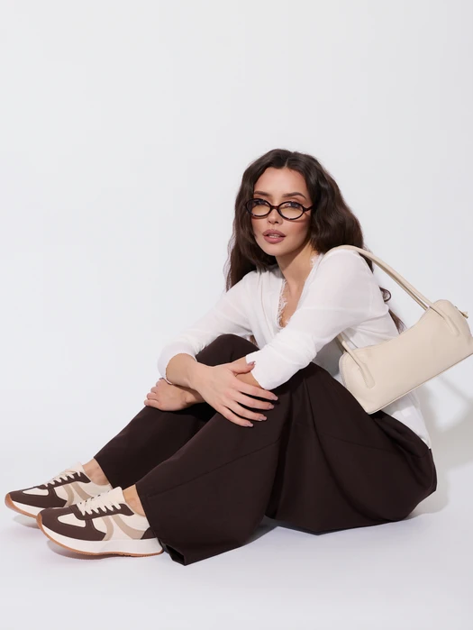 SWETEREK ZAPINANY NA GUZIKI DEKOLT KORONKA BIAŁY